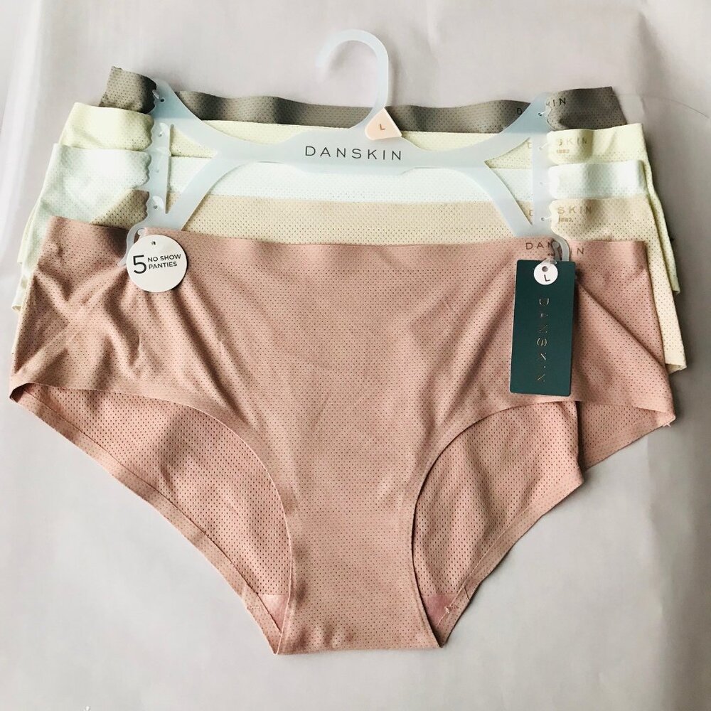 Danskin Intimates  No Show Panties  5 set  Size : L
